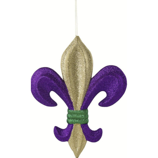 10" Fleur De Lis Mardi Gras Ornament