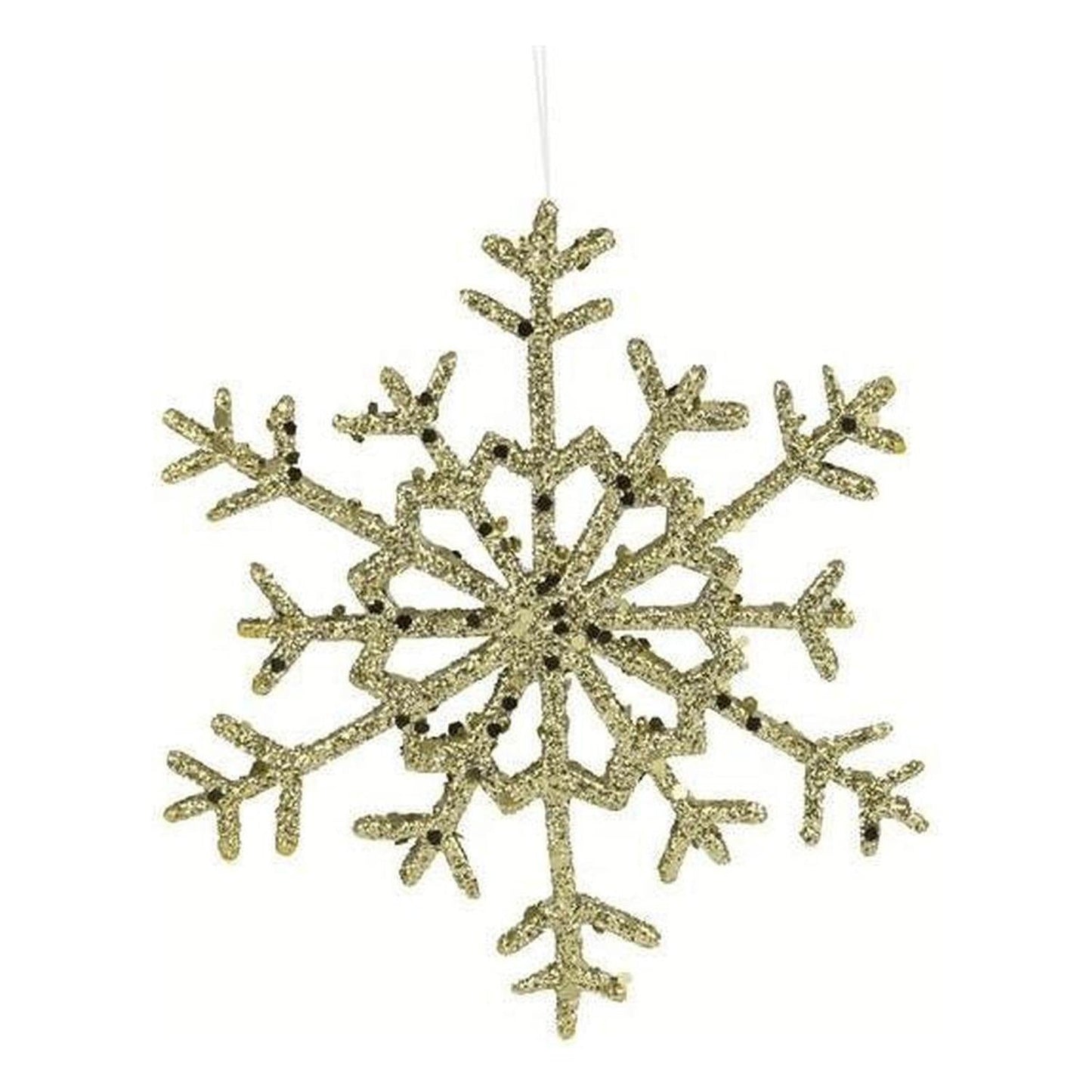 10" Glitter Snowflake Ornament: Gold (Asst 2)