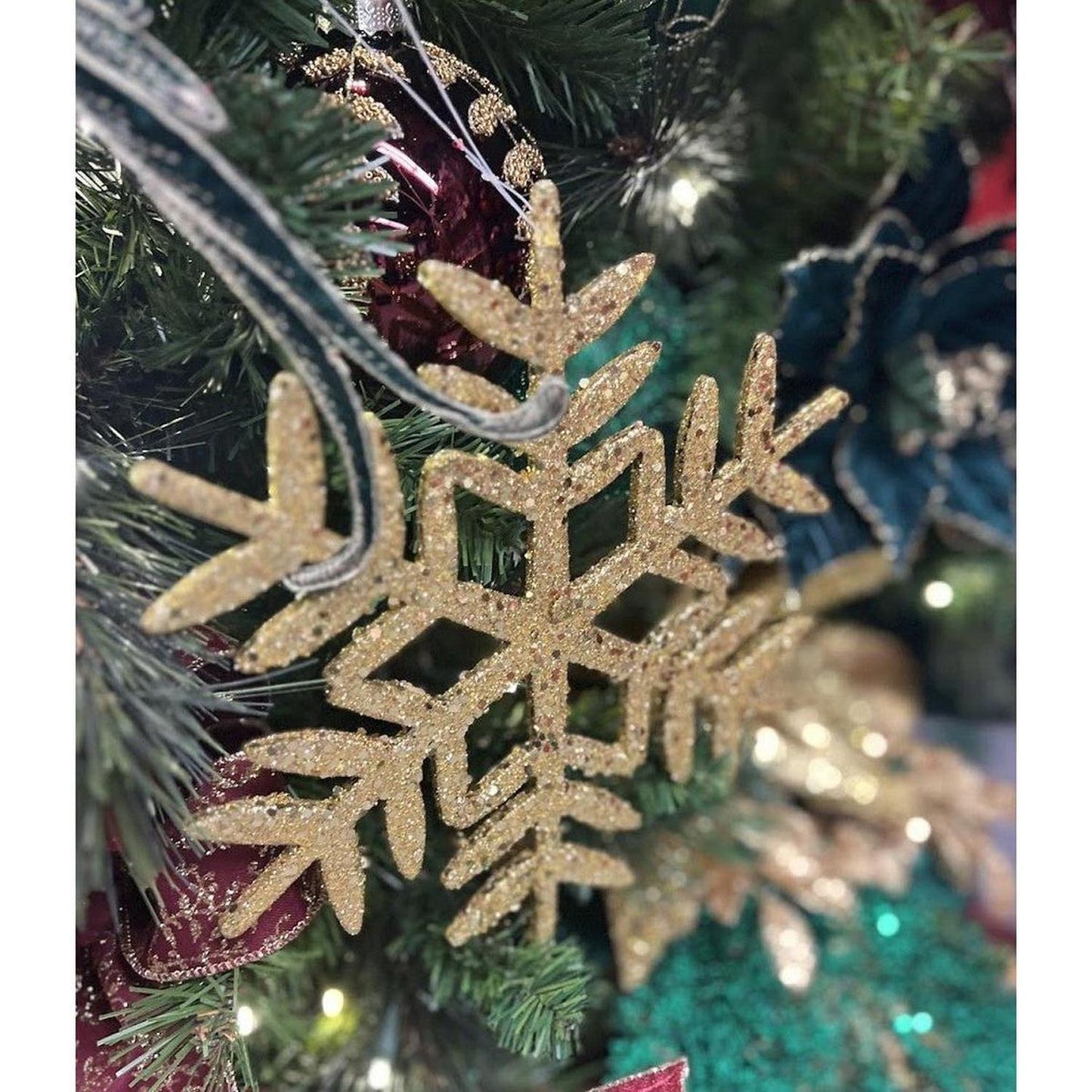 10" Glitter Snowflake Ornament: Gold (Asst 2)