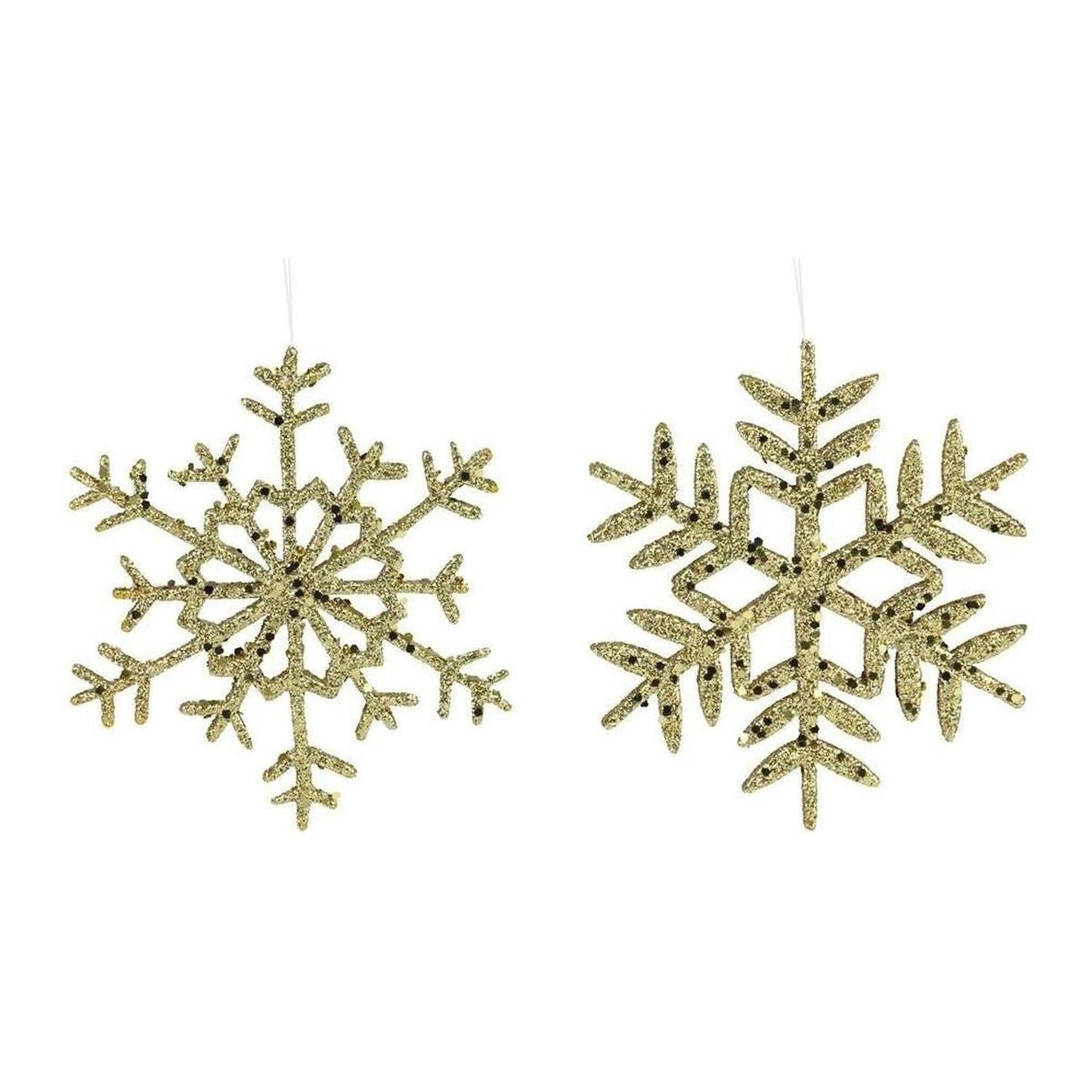 10" Glitter Snowflake Ornament: Gold (Asst 2)