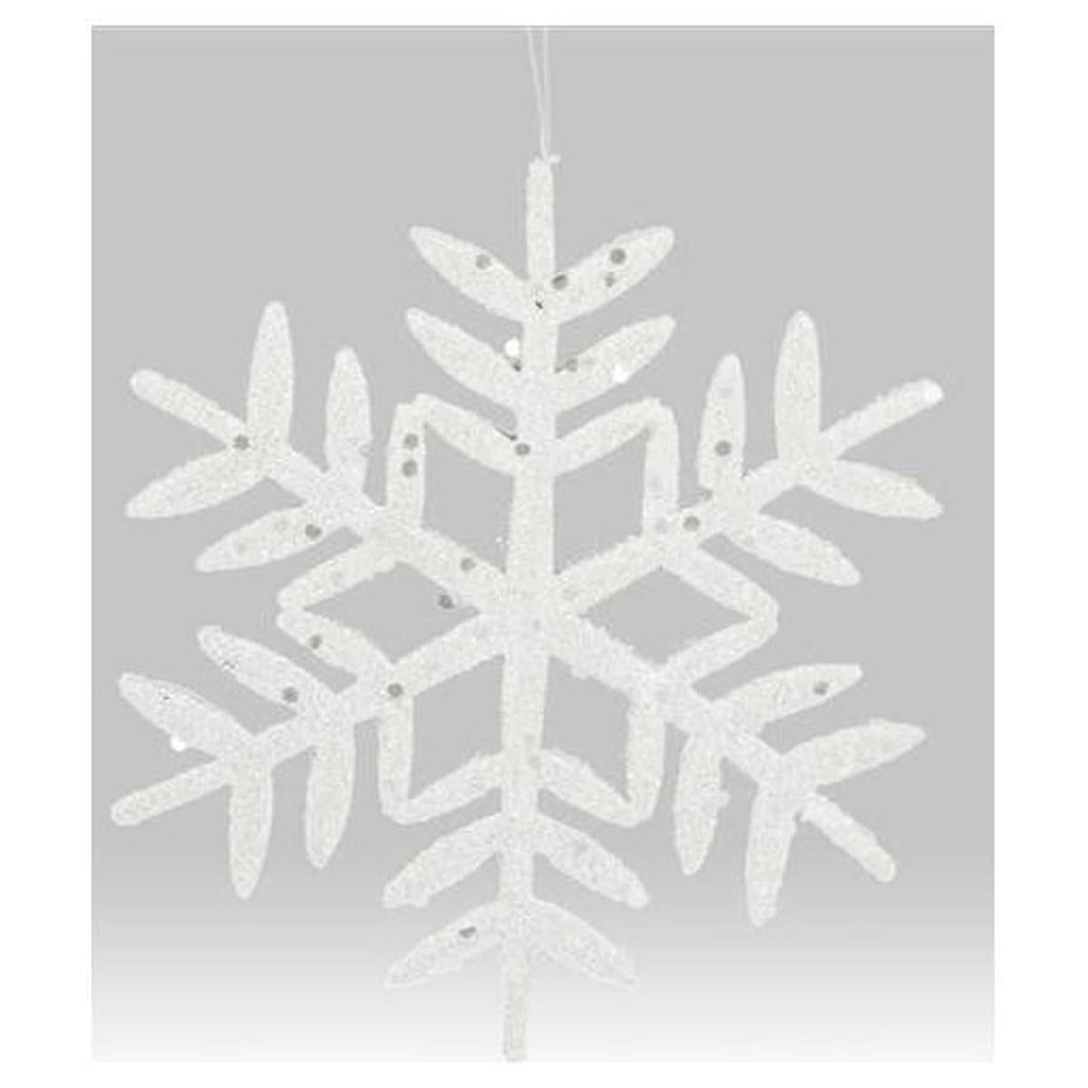 10" Glitter Snowflake Ornament: White (Asst 2)