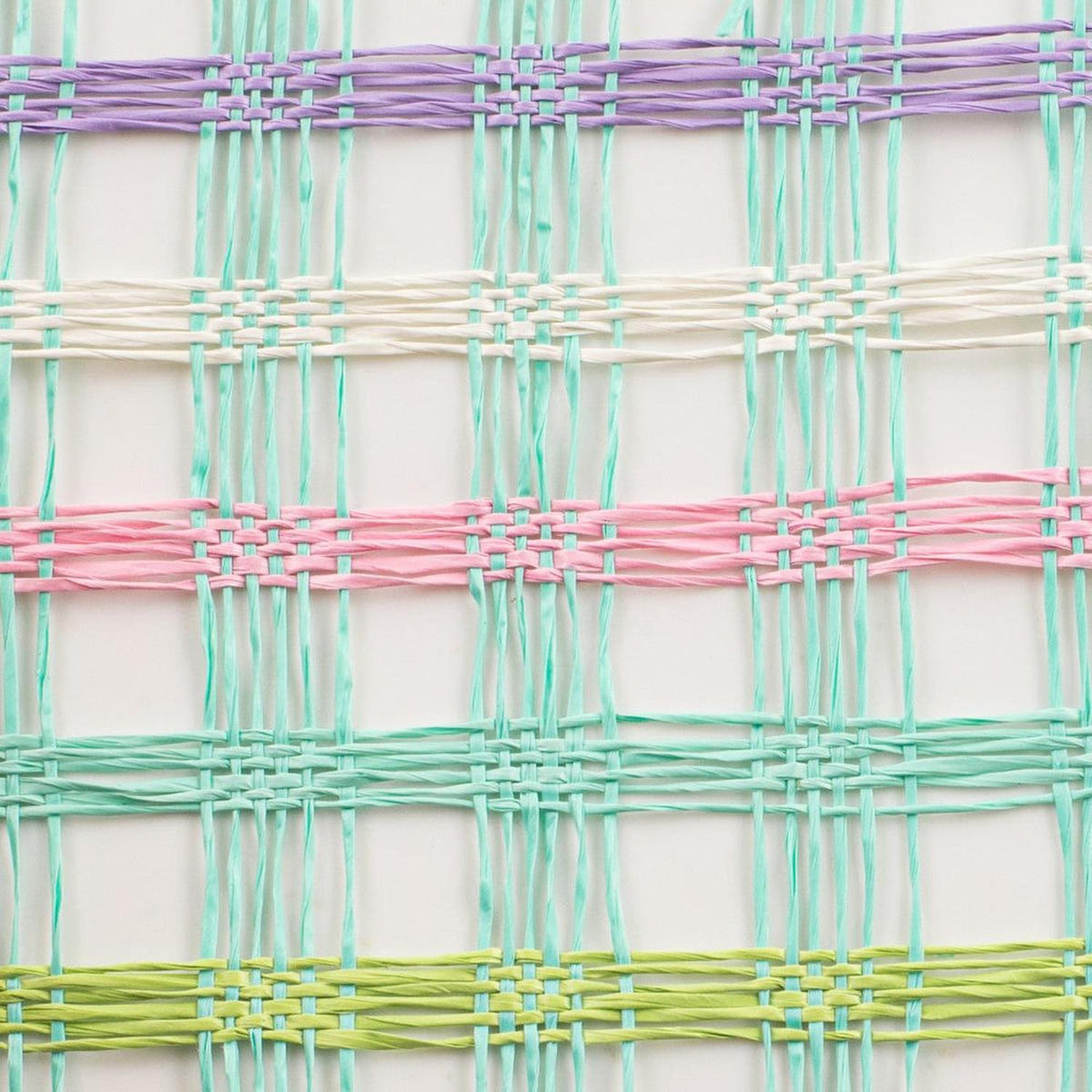 10" Plaid Poly Burlap Mesh Ribbon: Mint/White/Pink
