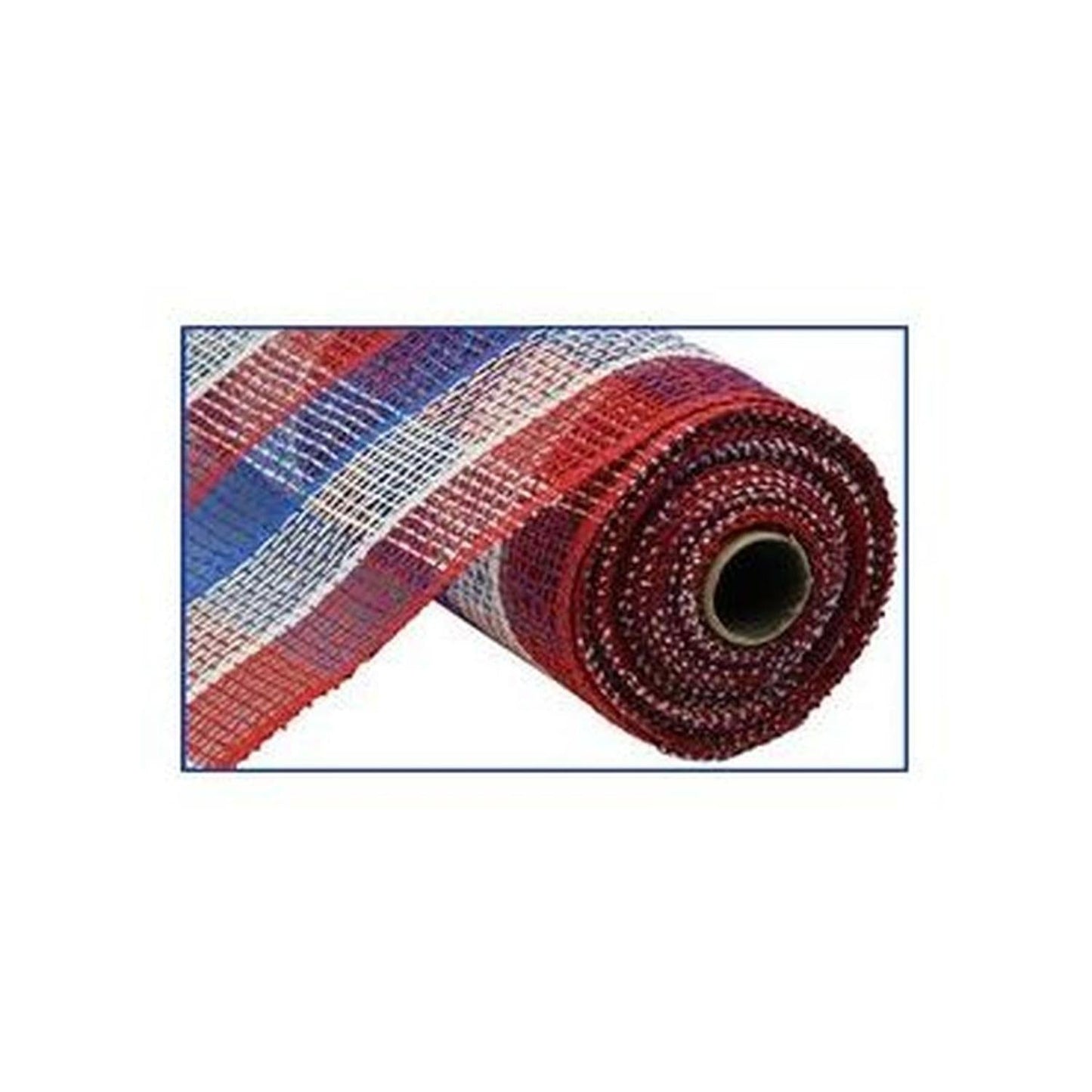 10" Poly Burlap Check Mesh Ribbon: Patriotic