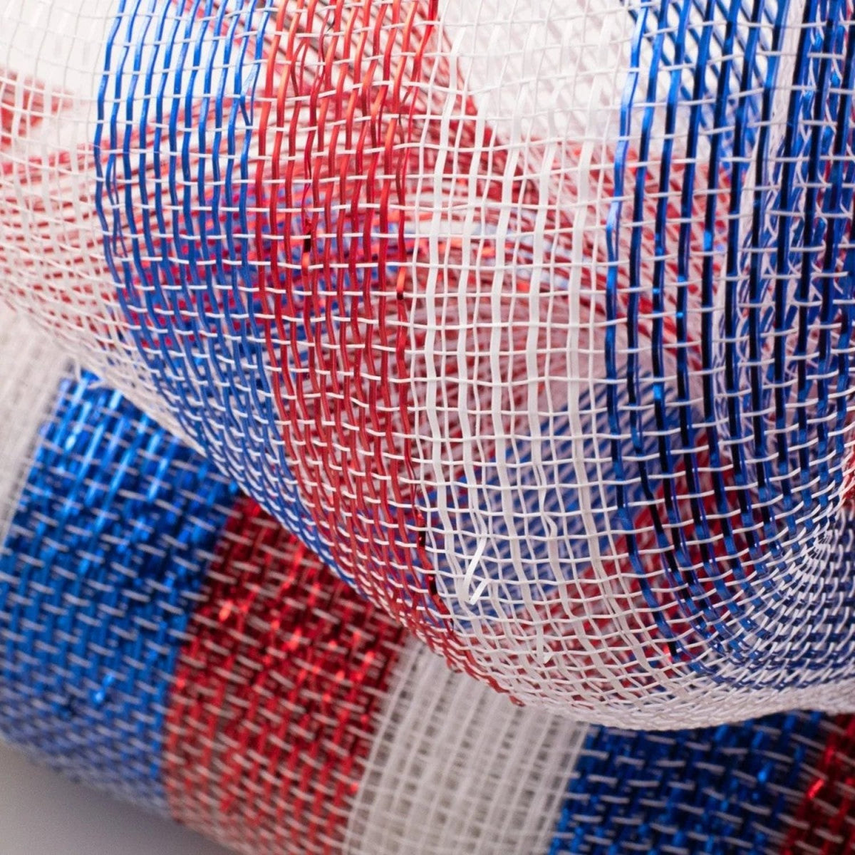 10" Poly Deco Mesh Ribbon: Deluxe Stripe Patriotic