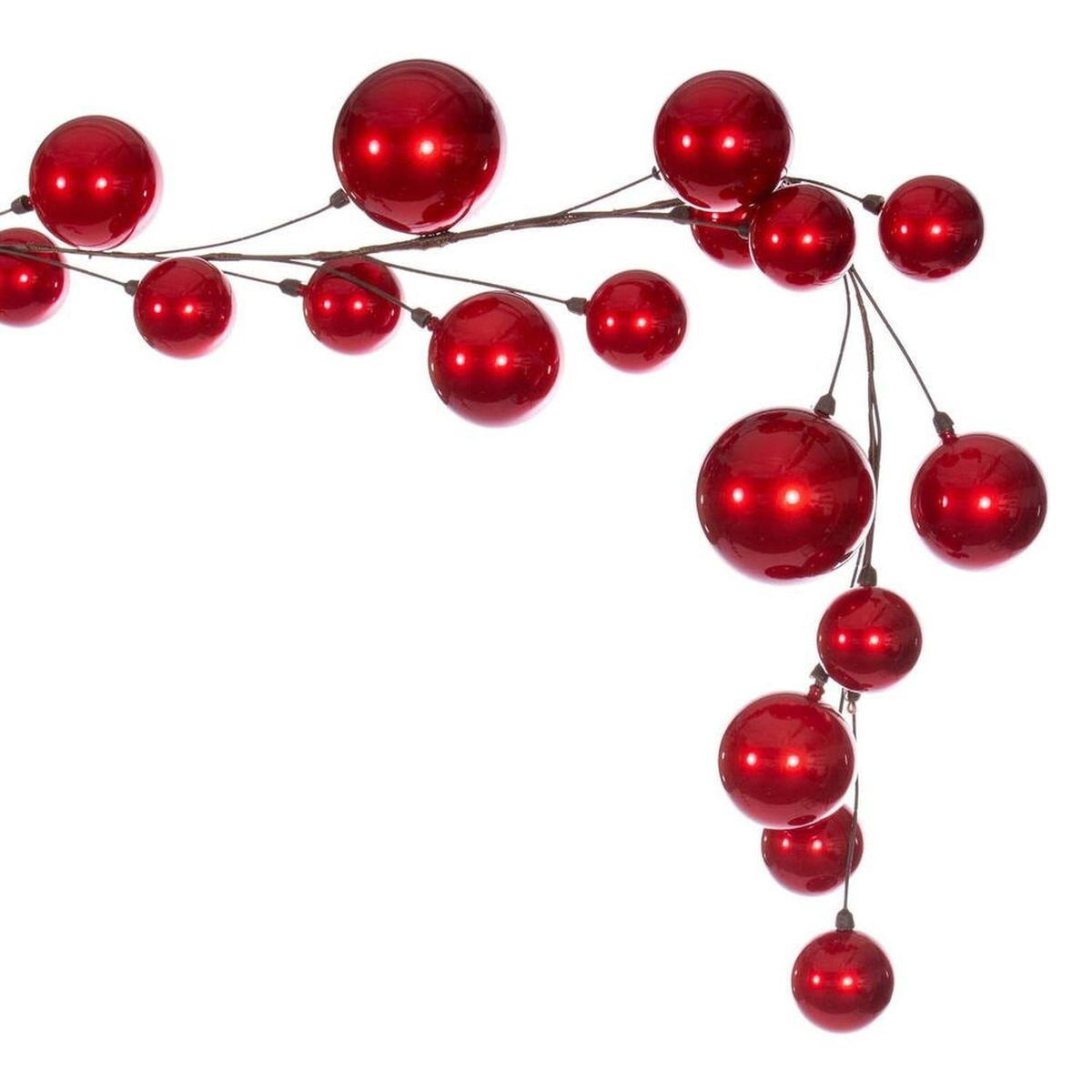10' Red Ball Ornament Garland