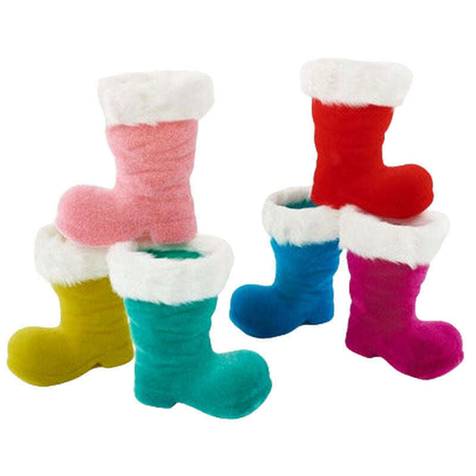 a group of colorful boots