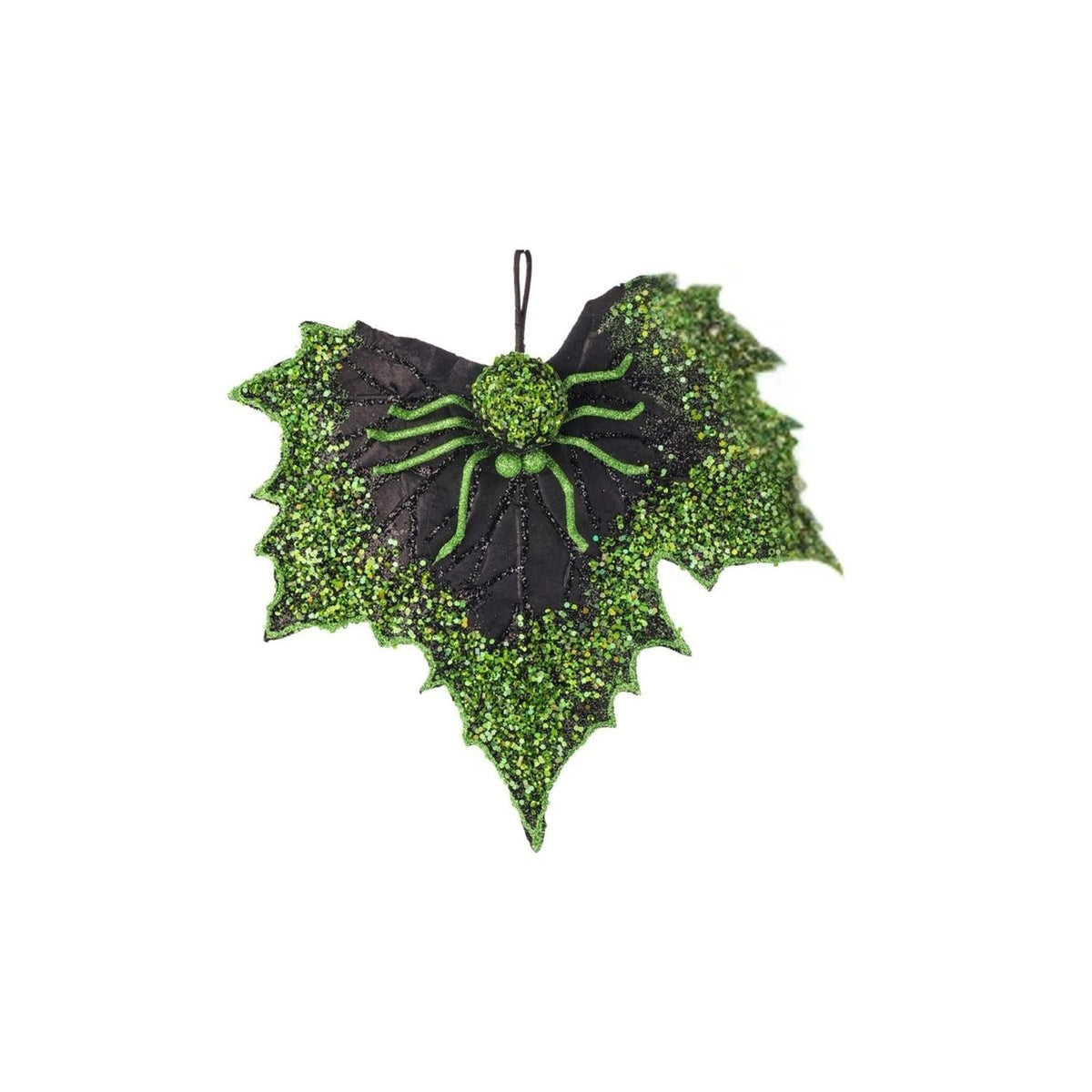 10" Sequin Spider on Leaf