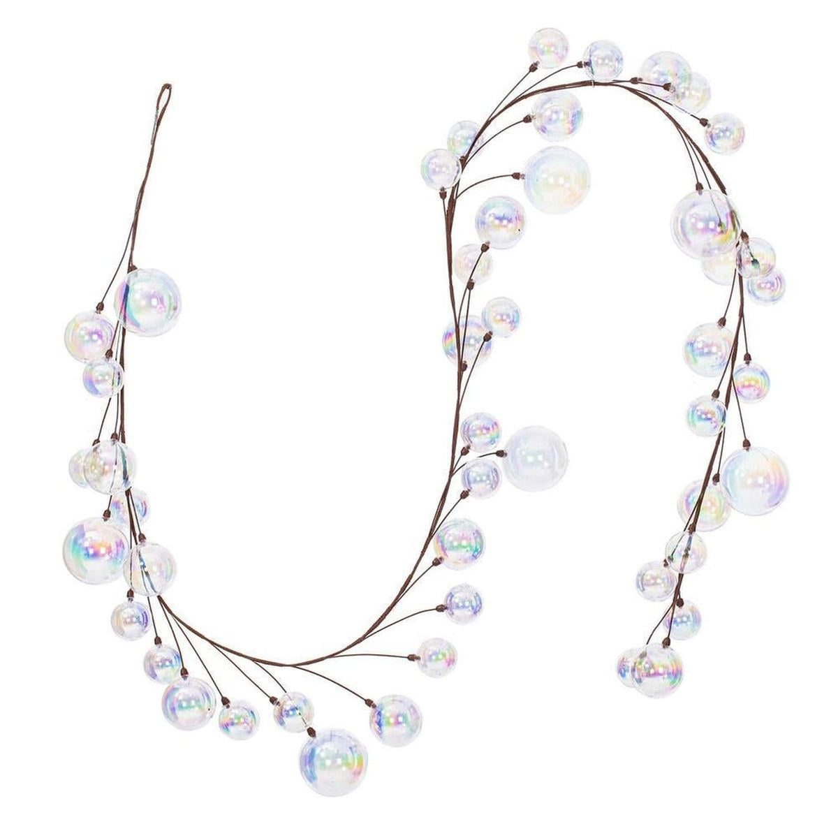 10' Clear Iridescent Branch Ball Wire Garland