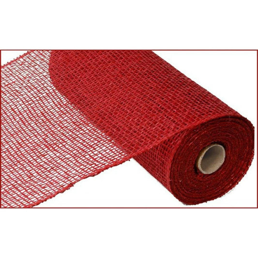 10" Poly Burlap Mesh Ribbon: Cranberry Red