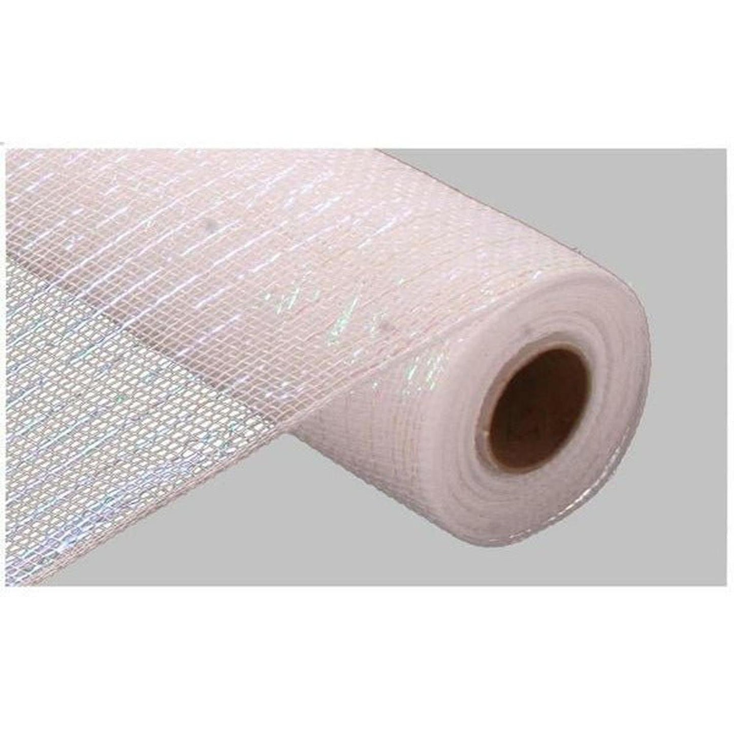 10" Poly Deco Mesh Ribbon: Iridescent White (10 Yards)
