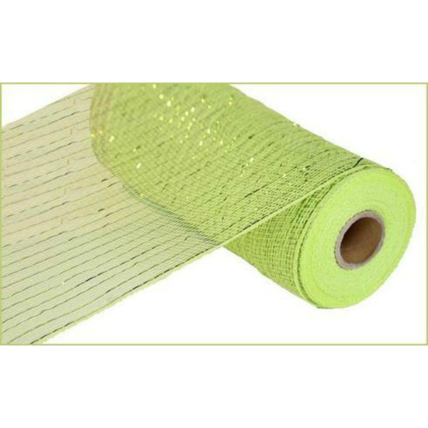 10" Poly Deco Mesh Ribbon: Metallic Apple and Lime Green