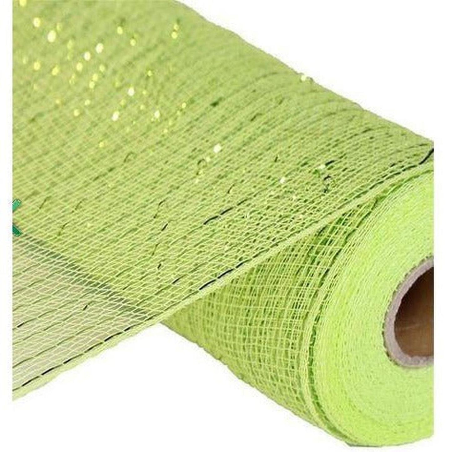 10" Poly Deco Mesh Ribbon: Metallic Apple and Lime Green
