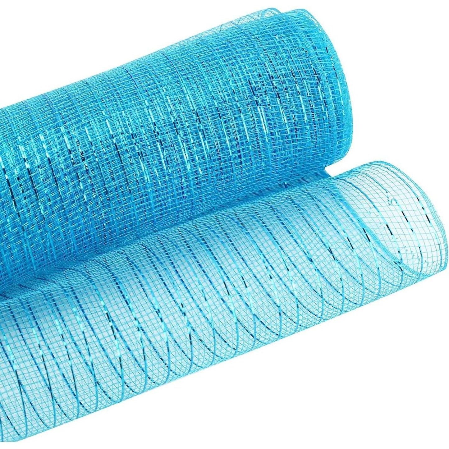 10" Poly Deco Mesh Ribbon: Metallic Turquoise (10 Yards)