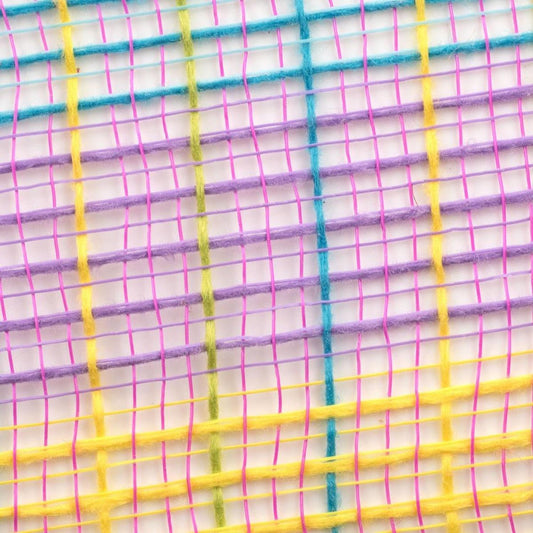 10" Small Check Fabric Mesh Ribbon: Hot Pink, Green, Yellow, Lavender, Turquoise