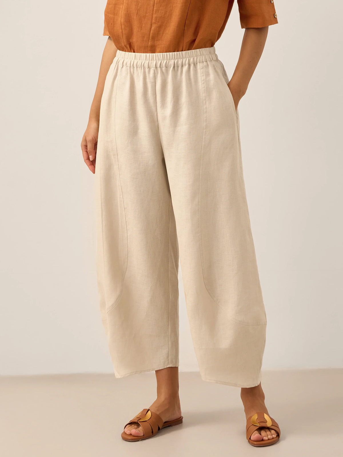 100% Linen Classic Ankle Pants ZOE