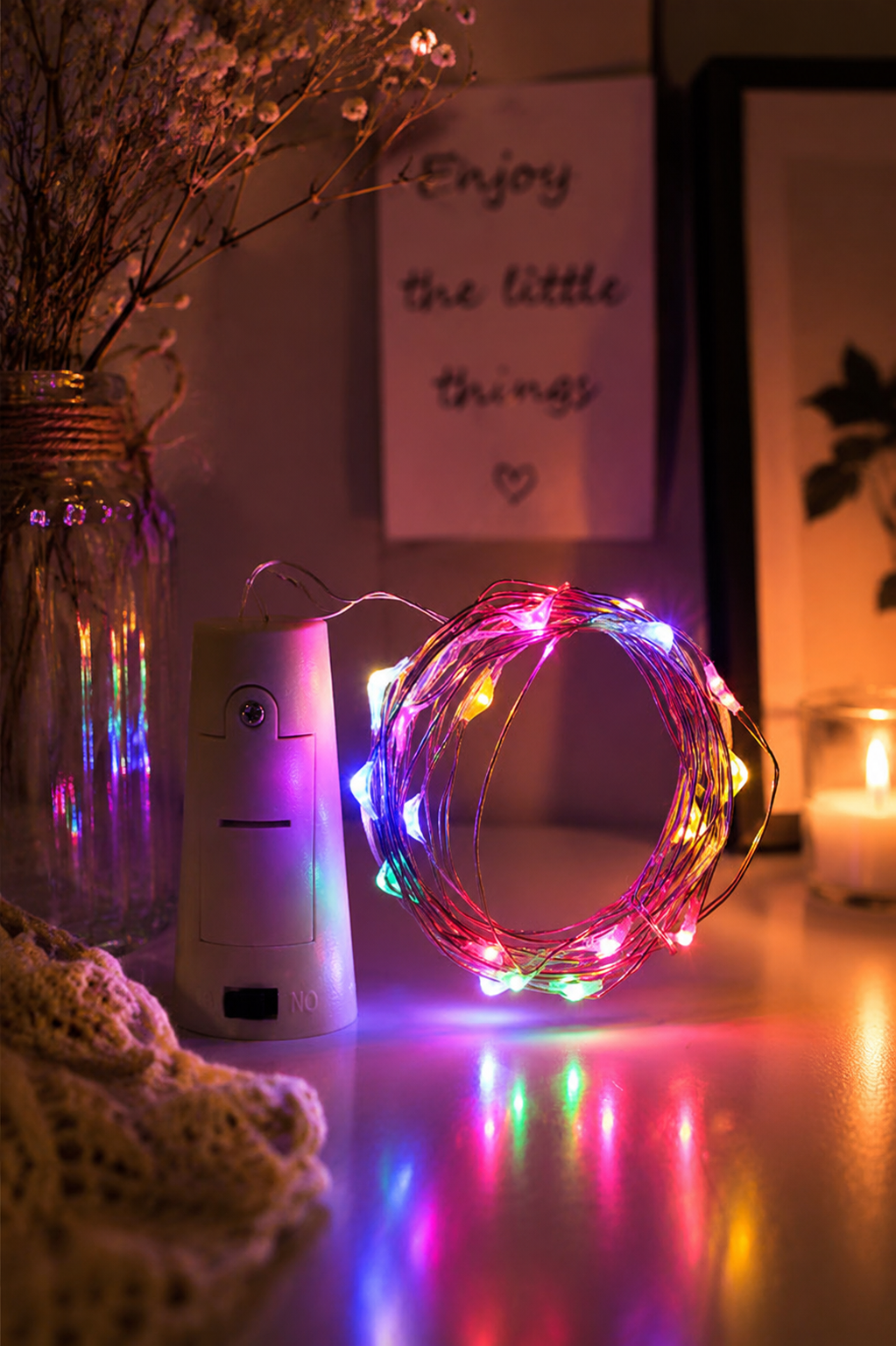 40 LED Clear Cable String Lights - Battery Operated