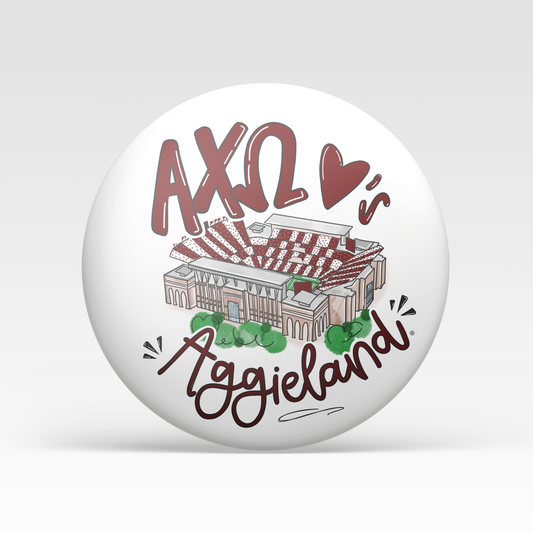 a white ball with a drawing of a building