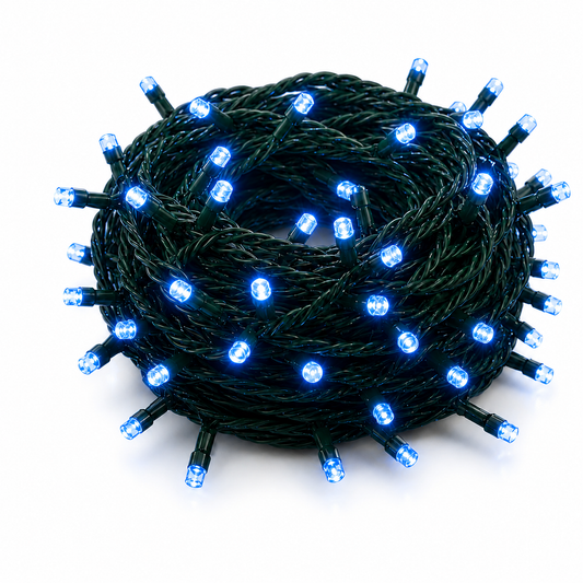 100 LED Green Wire String Light with connector - Blue