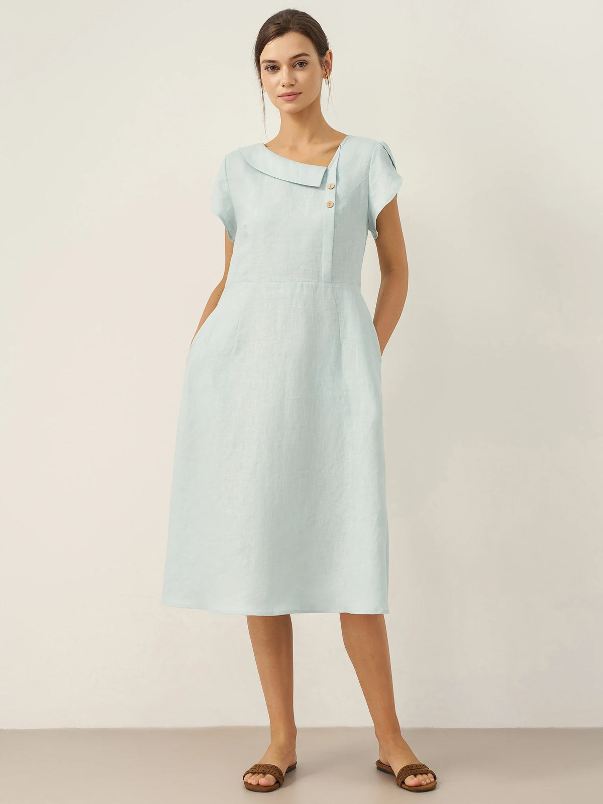 a woman in a white dress
