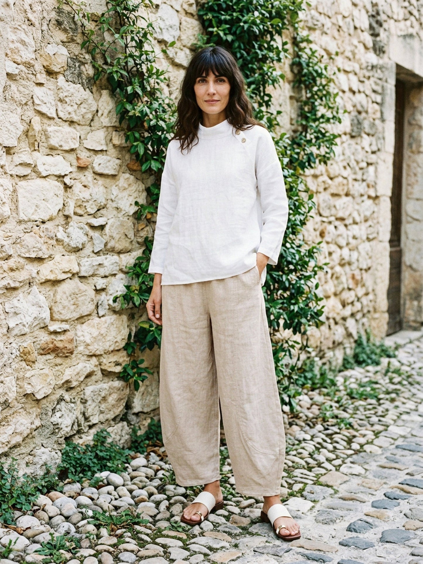 100% Linen Classic Ankle Pants ZOE
