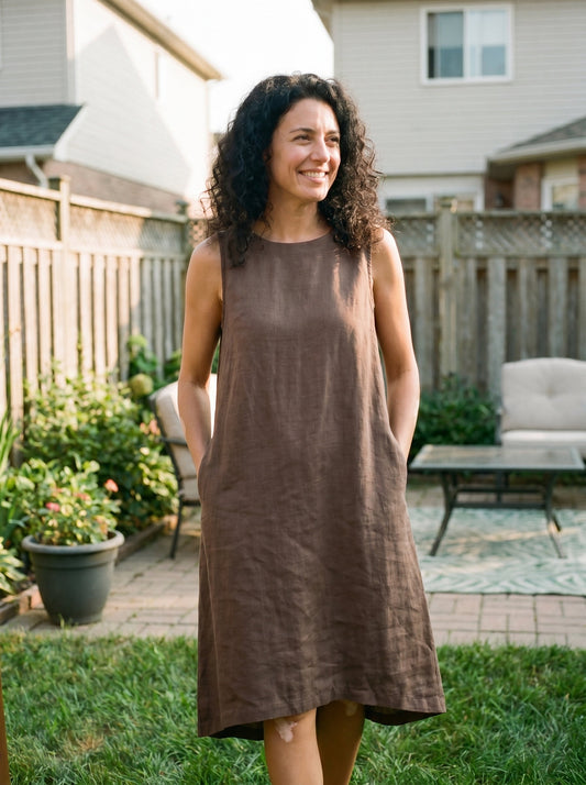 100% Linen Sleeveless Dress SIENNA