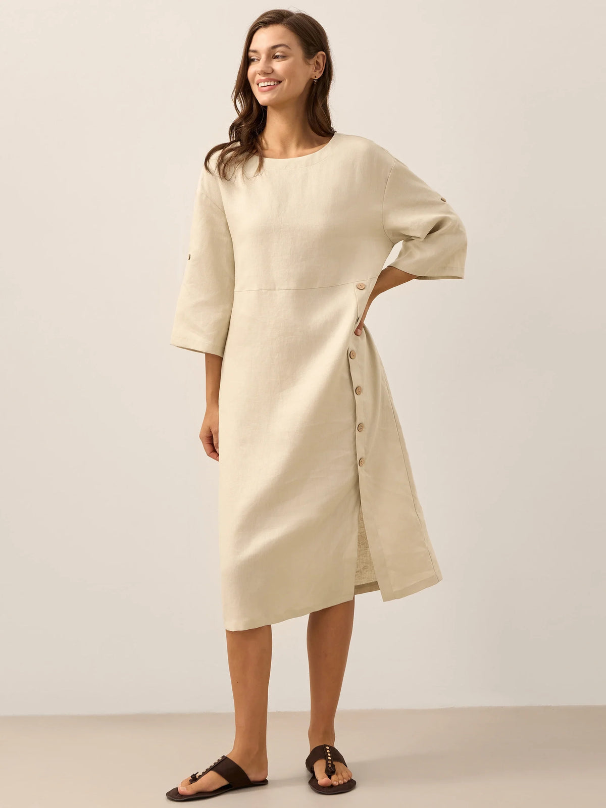 a woman in a white dress