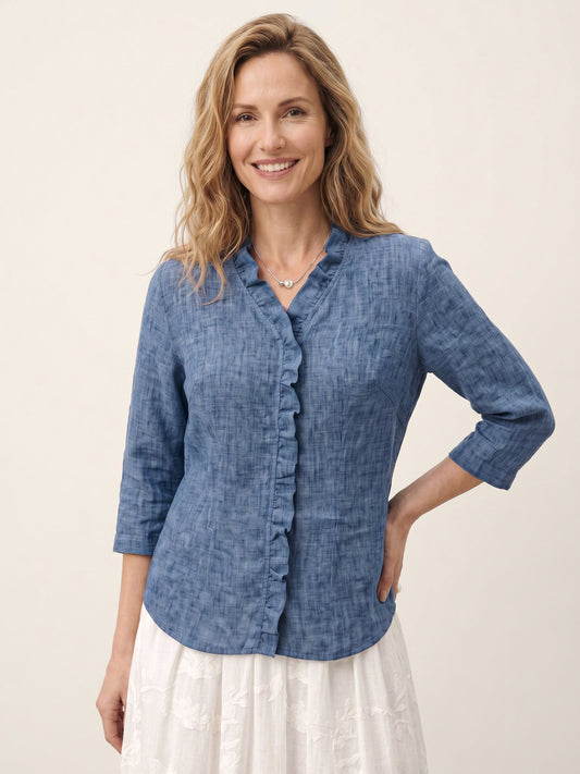 a woman smiling at camera