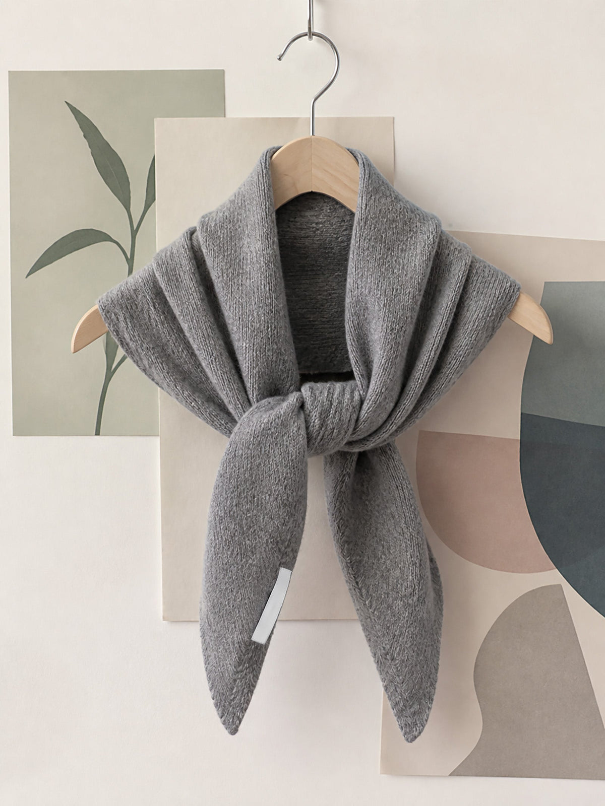 Wool Knitted Triangle Scarf