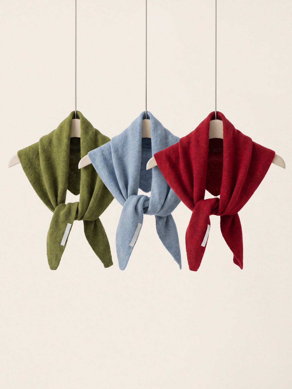 Wool Knitted Triangle Scarf