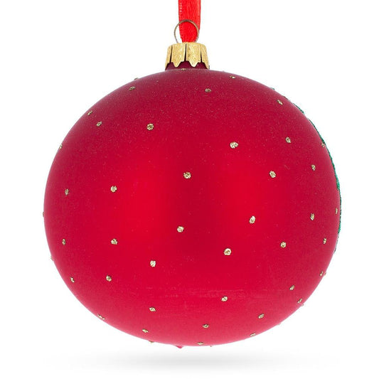 Cozy Bear Family Glass Ball Christmas Ornament 4 Inches