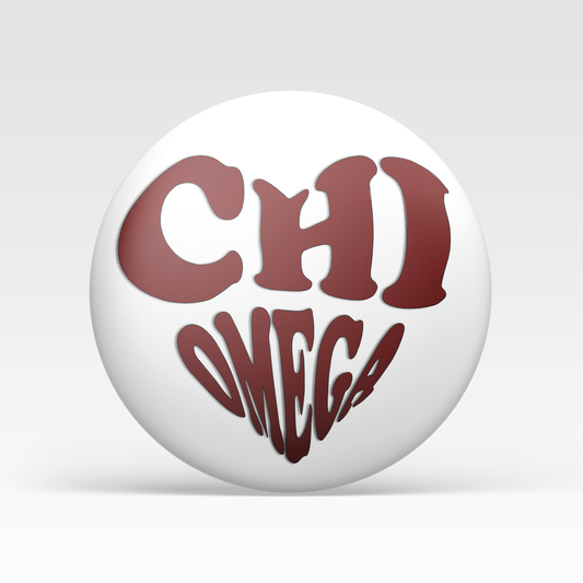 a white ball with red text
