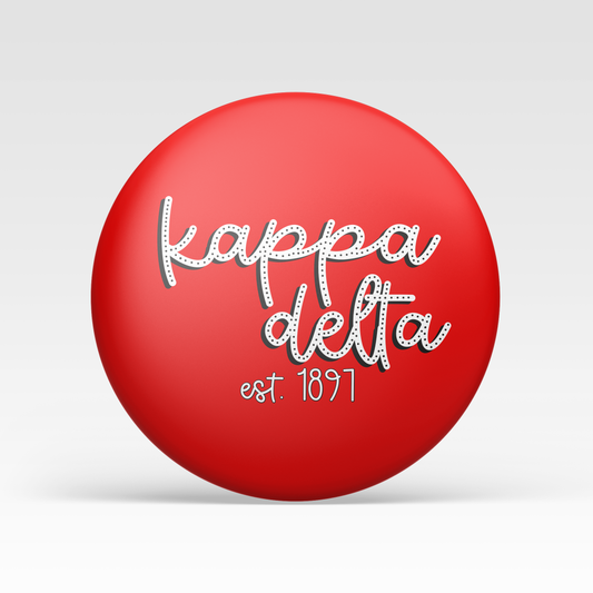 a red circle with white text