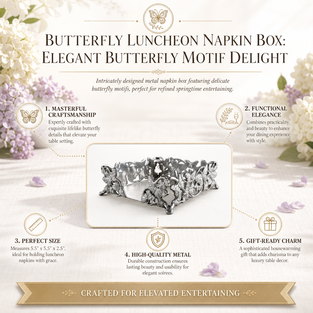 Butterfly Luncheon Napkin Box