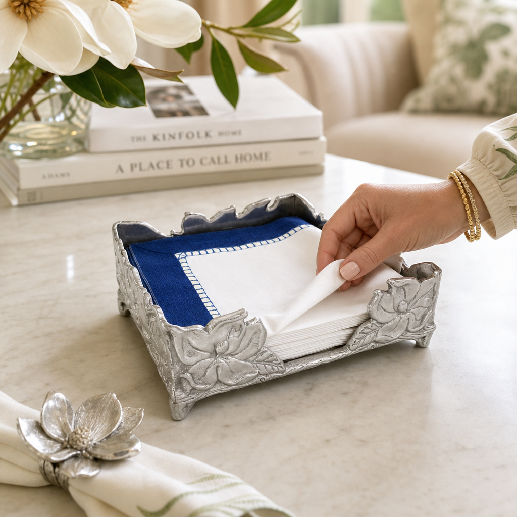 Magnolia Luncheon Napkin Box
