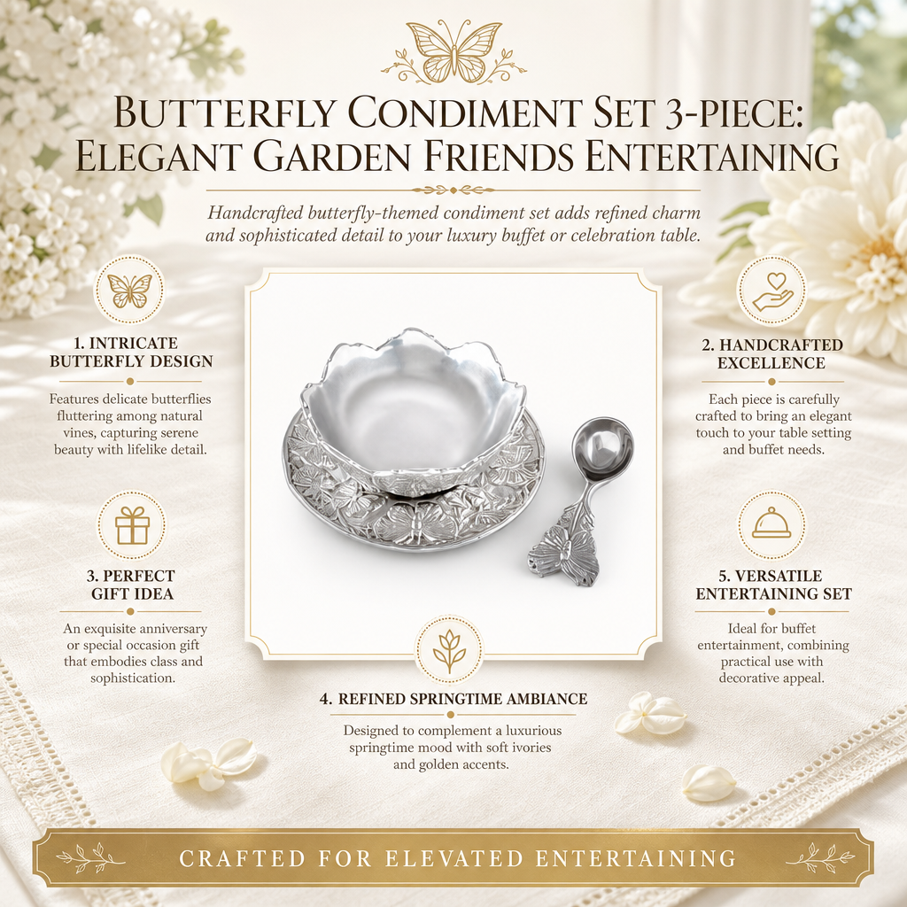 Butterfly Condiment Set 3-piece