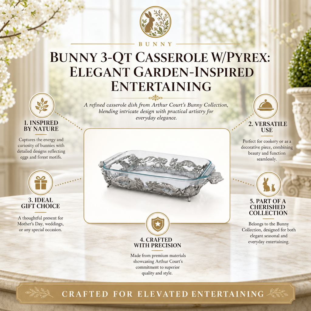 Bunny 3-Qt Casserole W/Pyrex