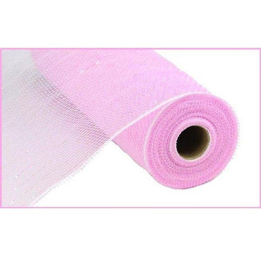 10.5" Poly Mesh Roll Ribbon: Iridescent Pastel Pink Foil