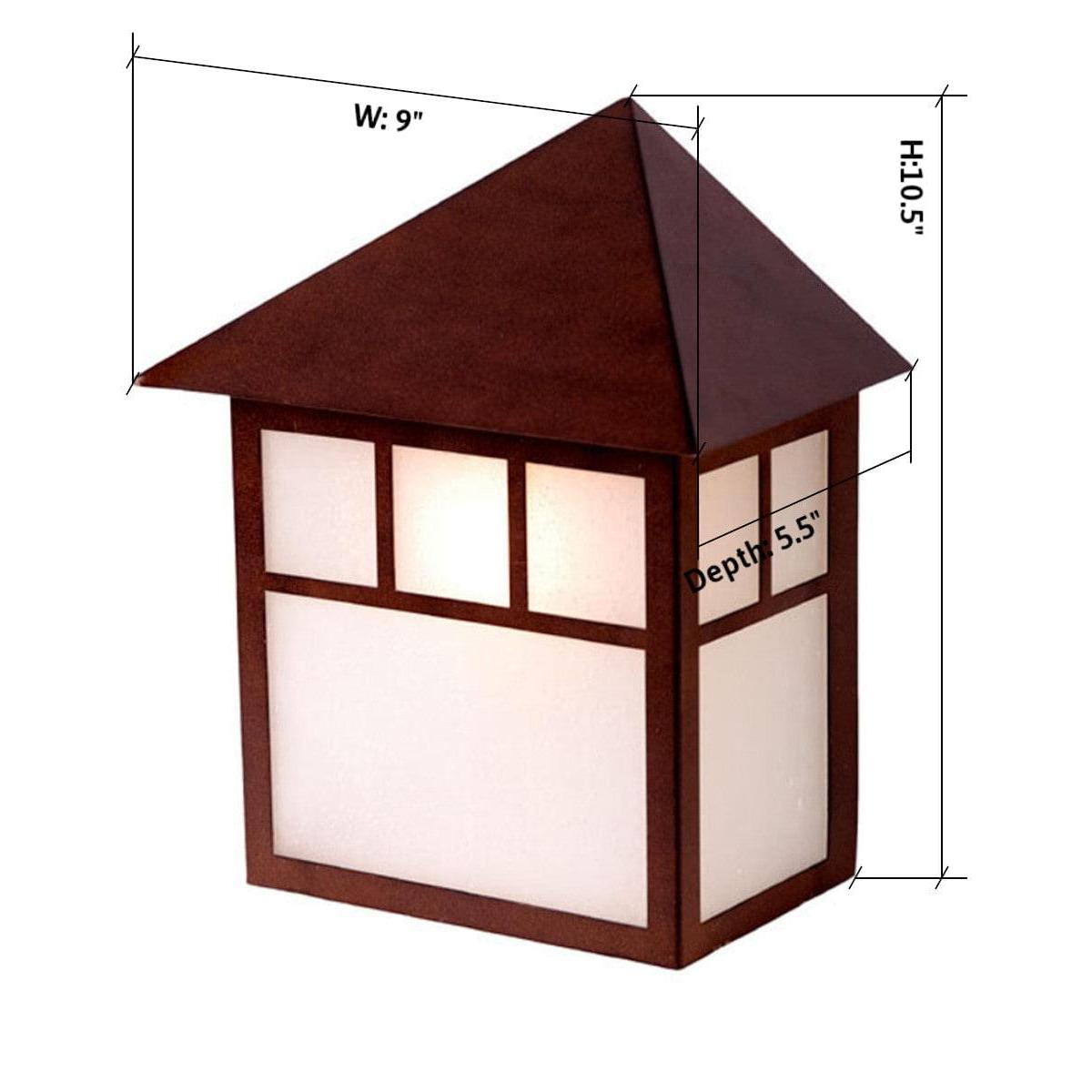10"H Artisan 1-Light Architectural Bronze Pocket Outdoor Wall Light