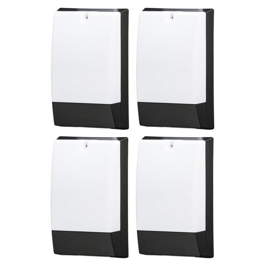 10"H Outdoor LED Wallpack Dusk to Dawn Wall Light, Low Profile Black Finish, White Shade