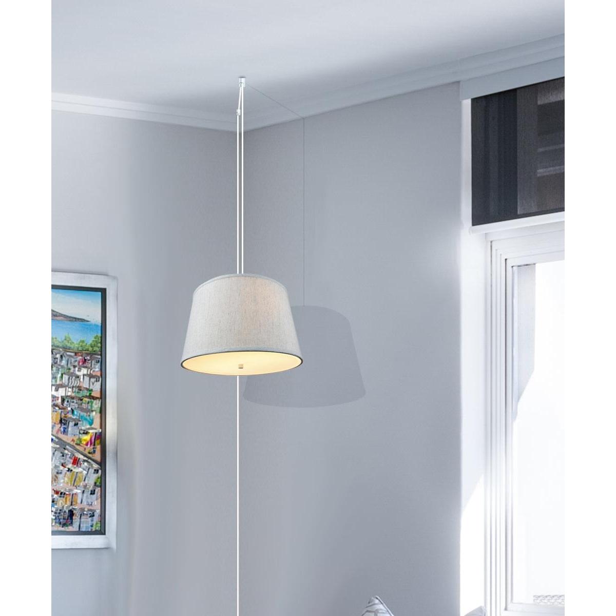 10"W 2 Light Swag Plug-In Pendant Light Textured Oatmeal with Diffuser White Cord