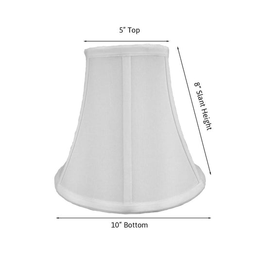 10"W x 9"H White Bell Shantung Shade