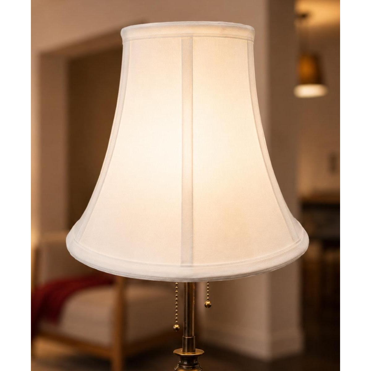 10"W x 9"H White Bell Shantung Shade