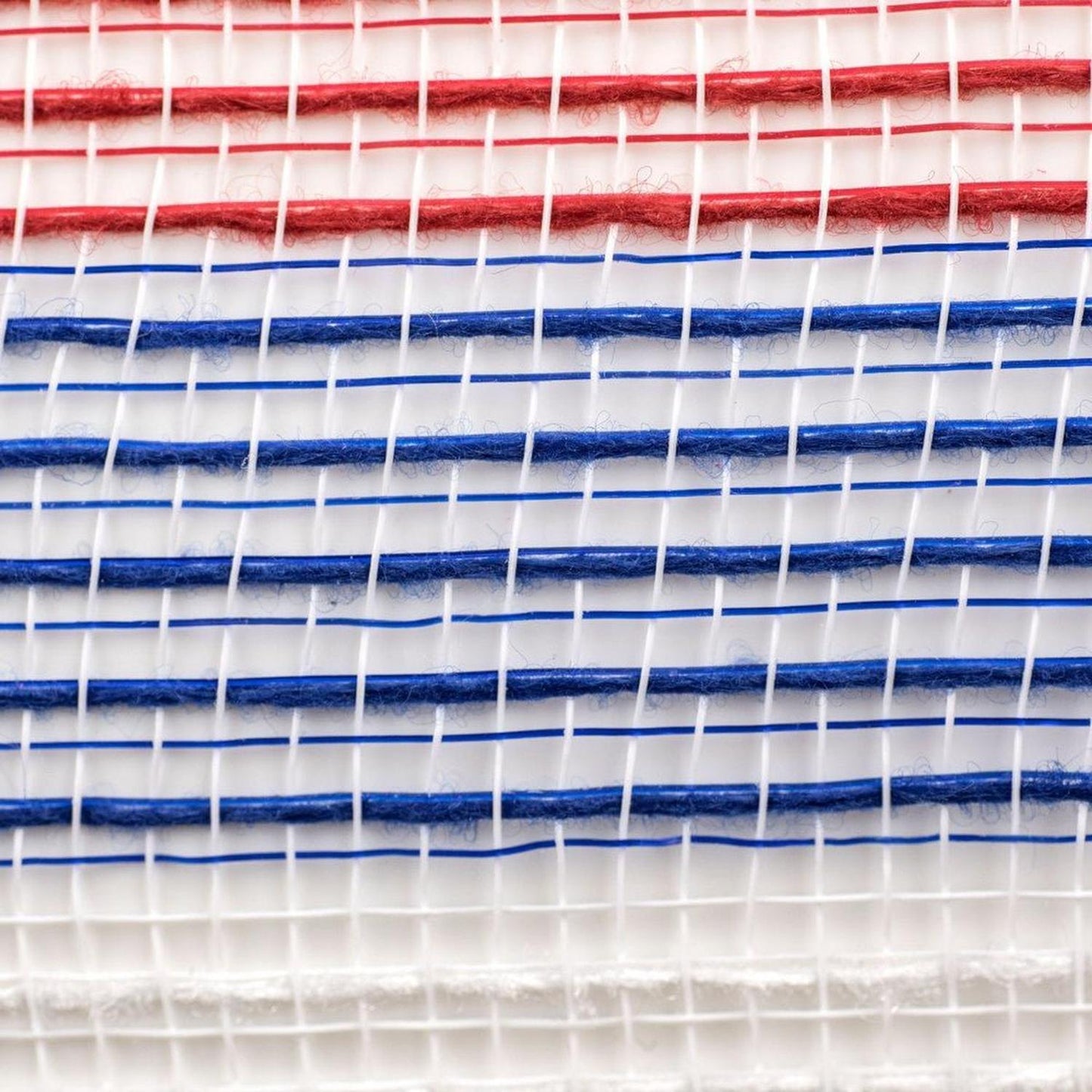 10.5" Faux Jute Stripe Mesh Ribbon: Red, White & Blue (10 Yards)