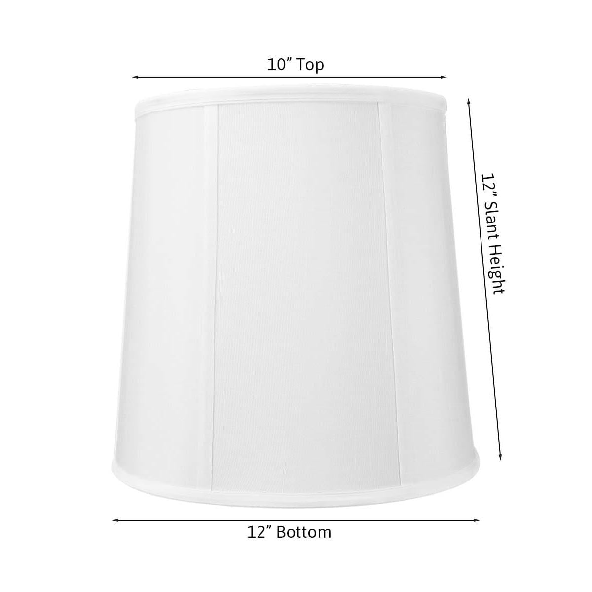 10x12x12 White Linen Fabric Drum Lampshade