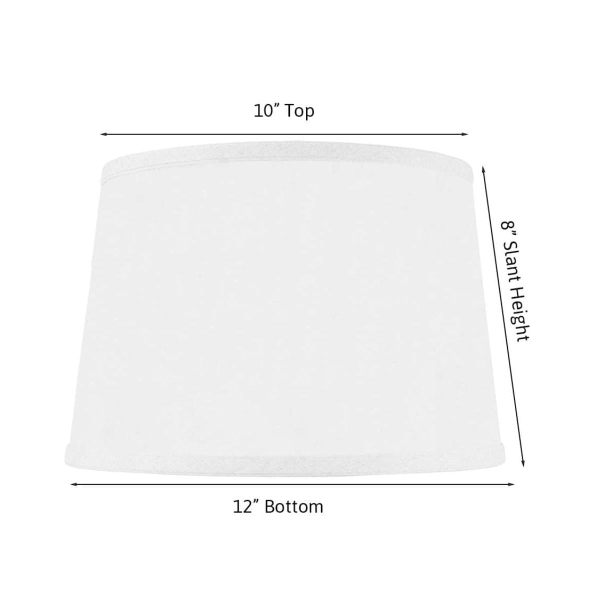 10x12x8" CLIP-ON FITTER Hardback Shallow Drum Lamp Shade White Linen