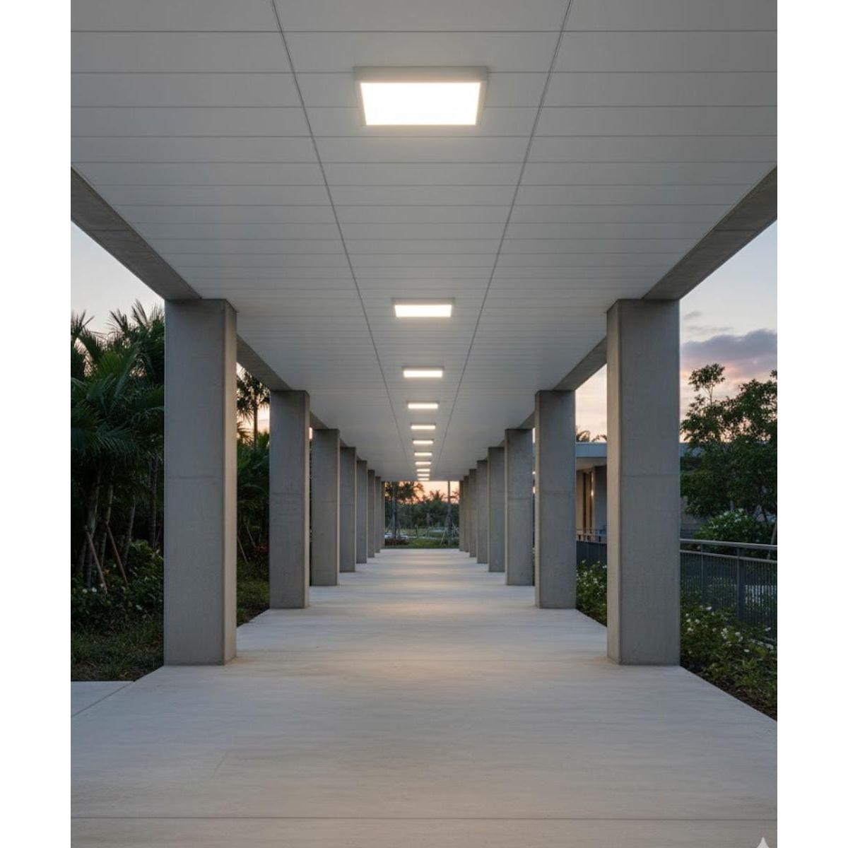 11"W 1-Light Square LED Flush Mount Light Fixture White Acrylic Finish