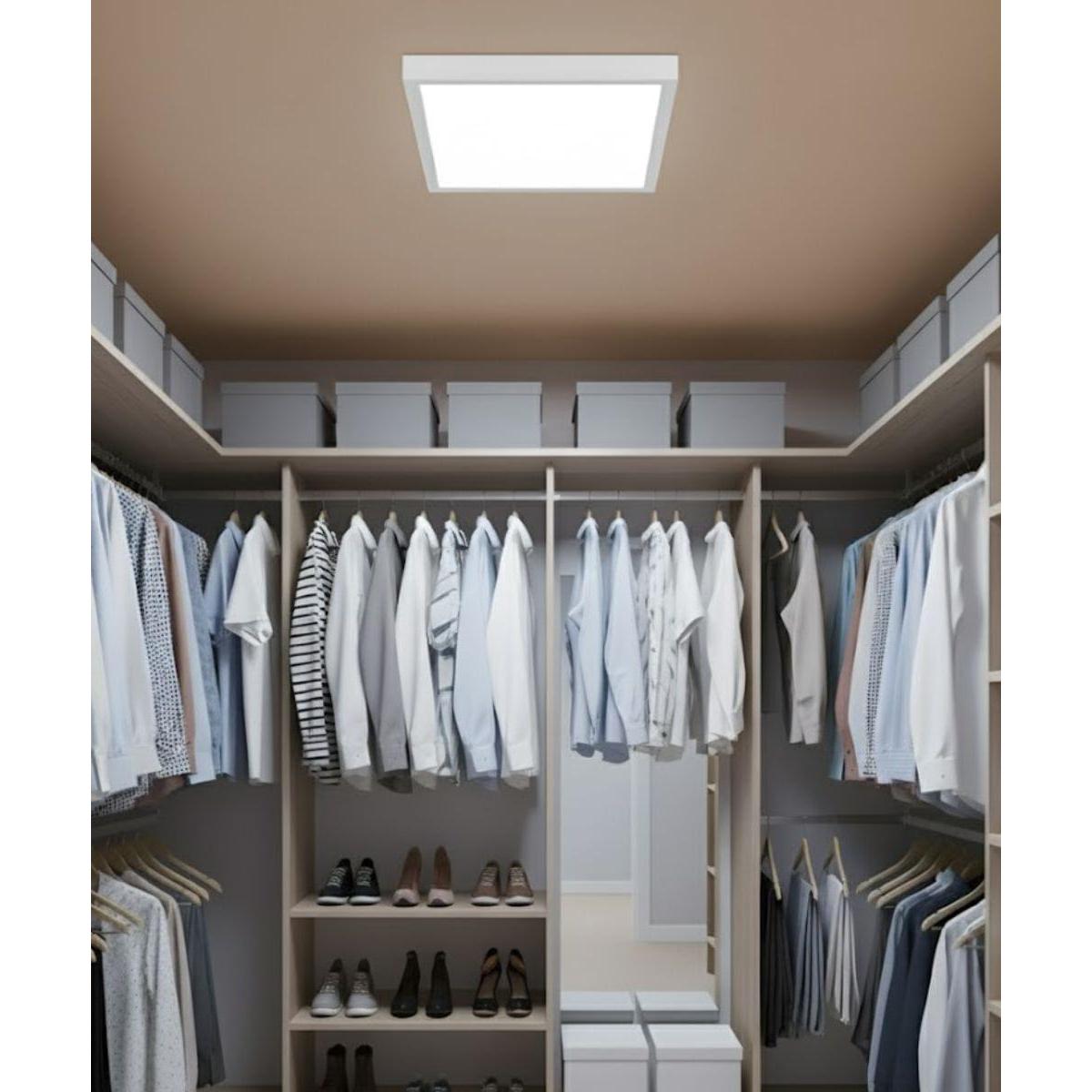 11"W 1-Light Square LED Flush Mount Light Fixture White Acrylic Finish