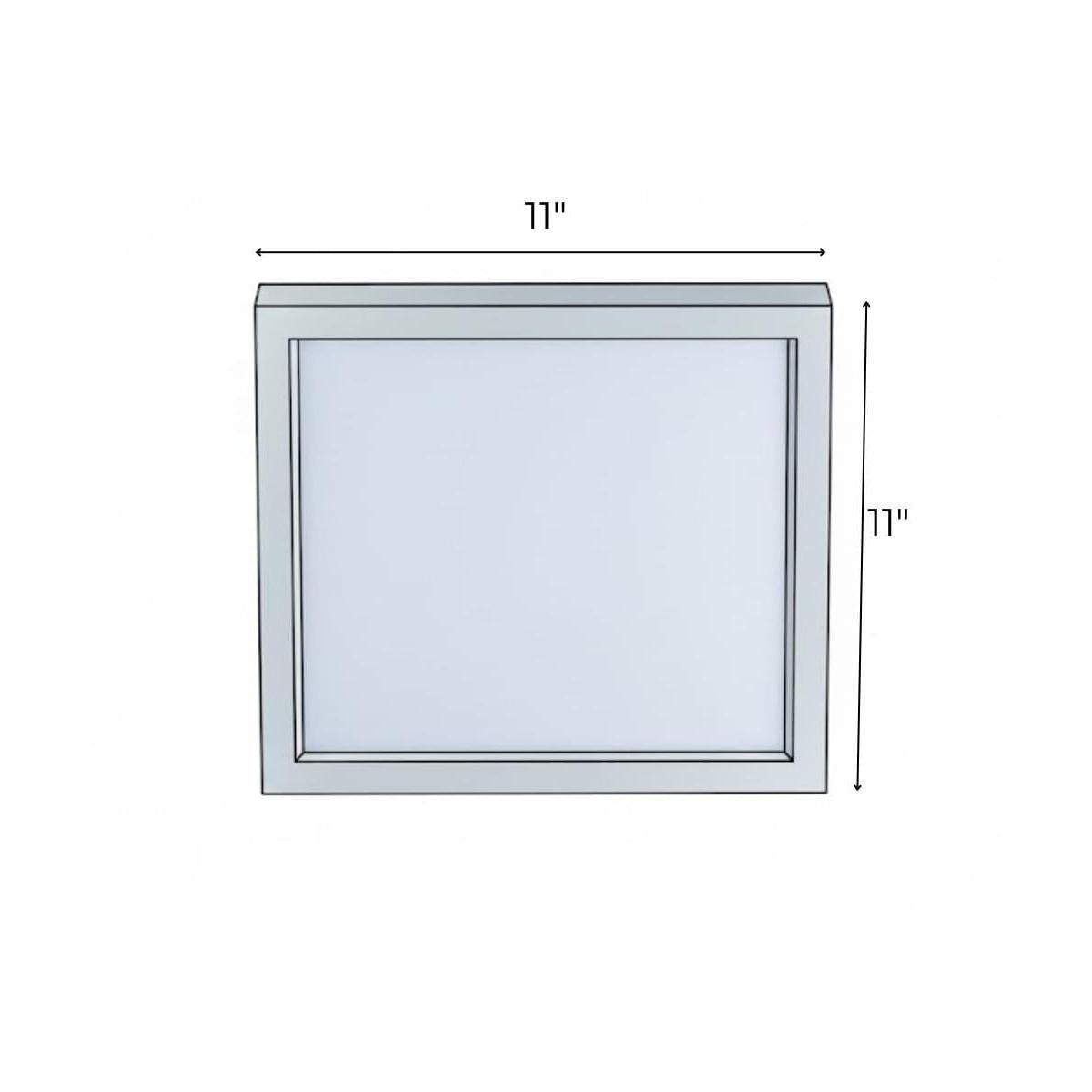 11"W 1-Light Square LED Flush Mount Light Fixture White Acrylic Finish