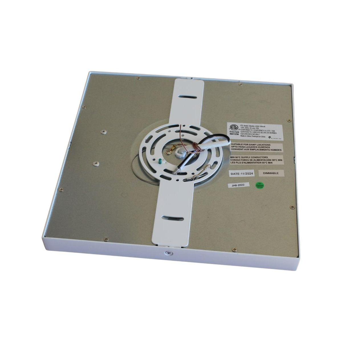 11"W 1-Light Square LED Flush Mount Light Fixture White Acrylic Finish