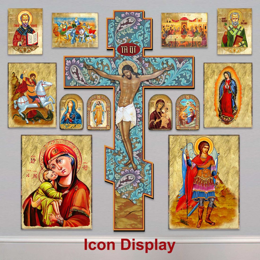 Shepherd Wooden Gold Plated Religious Christian Sacred Icon - Inspirational Icon Decor - 85045